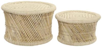 Balinese Set Of 2 Natural Fiber Coffee Table