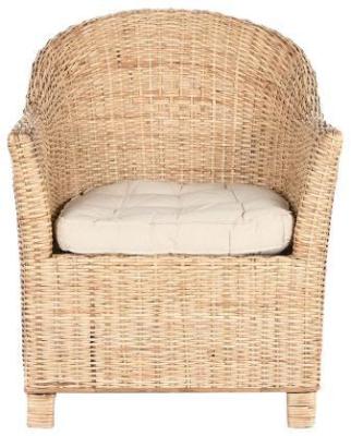 Set Of 2 Balinese Natural Rattan Outdoor Dining Armchair