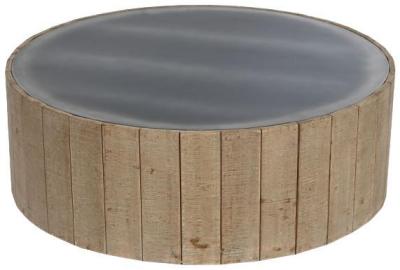 Alpine Natural Wooden Round Coffee Table