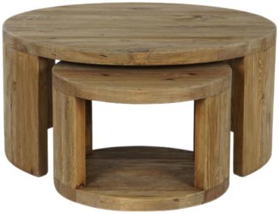 Alpine Set Of 2 Wooden Round Coffee Table