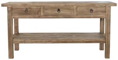 Oriental Wooden 3 Drawer Console Table