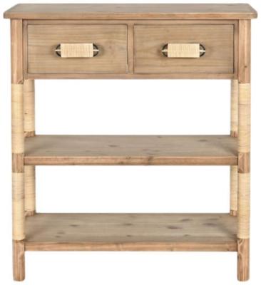 Product photograph of Alpine Natural Wooden 2 Drawer Console Table from Choice Furniture Superstore