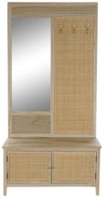 Product photograph of Scandi Rattan And Mirrored Cabinet from Choice Furniture Superstore
