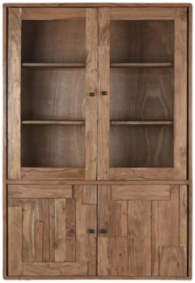 Natural 4 Door Glass Display Cabinet