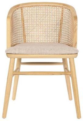 Set Of 2 Cottage Natural Rattan Lounge Dining Chair