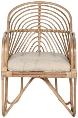 Set Of 2 Balinese Beige Rattan Outdoor Dining Armchair