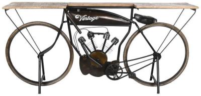 Product photograph of Douglas Natural And Black Metal Bicycle Console Table from Choice Furniture Superstore