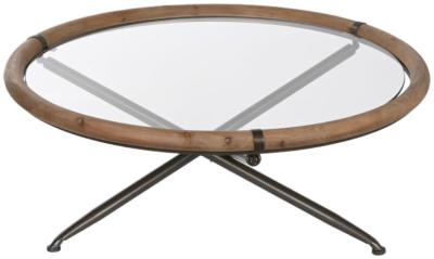 Product photograph of Loft Glass Top Round Coffee Table from Choice Furniture Superstore