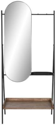 Product photograph of Loft Natural And Black Metal Mirror Cabinet from Choice Furniture Superstore