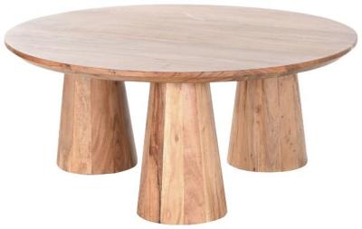 Alpine Acacia Wood Round Coffee Table