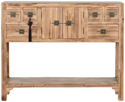 Product photograph of Oriental Natural 6 Drawer Console Table from Choice Furniture Superstore