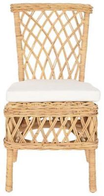 Set Of 2 Balinese Natural Rattan Outdoor Dining Chair