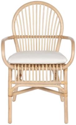 Set Of 2 Ranchi Natural Rattan Outdoor Dining Armchair