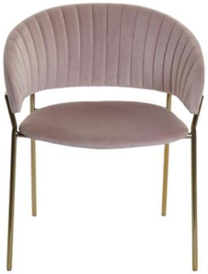 Set Of 2 Chic Pale Pink Fabric Dining Chair