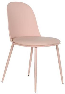 Set Of 4 Pink Faux Leather Dining Chair