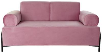 Modern Pink Fabric Couch 2 Seater Sofa