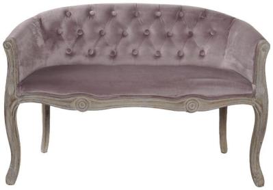 Traditional Pink Fabric Couch 2 Seater Sofa