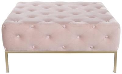 Pink Fabric Ottoman Bench