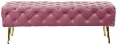 Glam Pink Fabric Ottoman Bedroom Bench