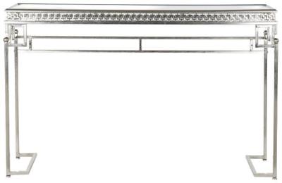 Product photograph of Glam Silver Metal Aged Console Table from Choice Furniture Superstore