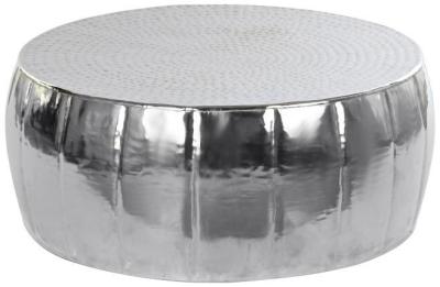 Chic Silver Metal Round Coffee Table