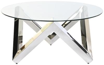 Chic Glass Top Round Coffee Table