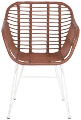 Set Of 2 Garden Terracotta Synthetic Rattan Outdoor Chair