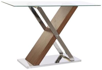 Product photograph of Modern Glass Top And Dark Brown Console Table from Choice Furniture Superstore