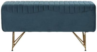 Modern Turquoise Fabric Ottoman Bench