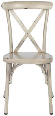 Set Of 2 Garden White Metal Crossback Dining Chair