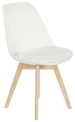 Set Of 4 Scandi White Fabric Dining Chair