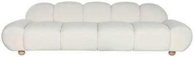 Modern White Fabric Couch 4 Seater Sofa