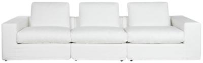 Modern White Fabric Couch 3 Seater Sofa