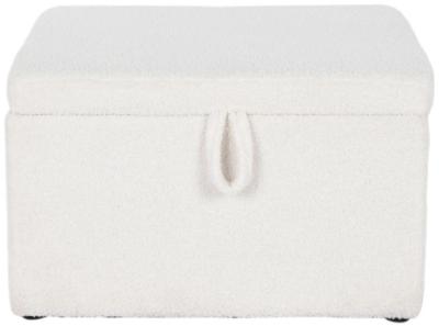 Scandi White Fabric Ottoman Bench