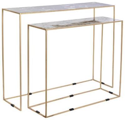 Product photograph of Modern Golden Metal Set Of 2 Console Table from Choice Furniture Superstore