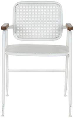 Set Of 2 Loft White Metal Outdoor Dining Chair