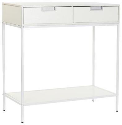 Product photograph of Urban White Metal 2 Drawer Console Table from Choice Furniture Superstore