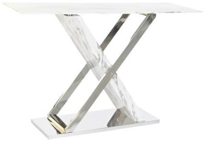 Madison White And Chrome Console Table