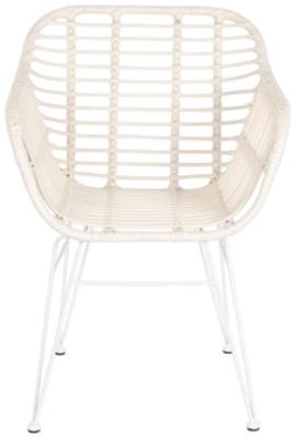 Set Of 2 Garden White Synthetic Rattan Outdoor Chair