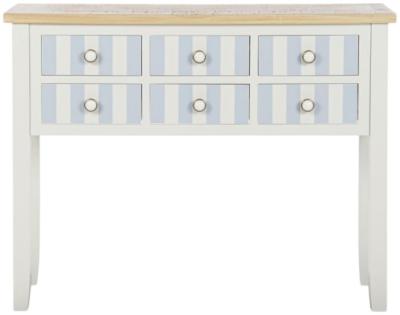 Product photograph of Mediterranean Natural 6 Drawer Console Table from Choice Furniture Superstore