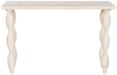 Product photograph of Modern White Mango Wood Console Table from Choice Furniture Superstore