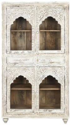 White Mango Wood 2 Door Display Cabinet