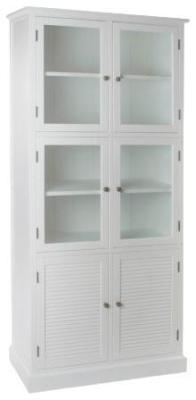 White 6 Door Glass Large Display Cabinet