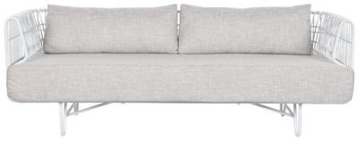 Urban White Fabric Couch 3 Seater Sofa