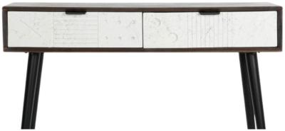 Product photograph of Modern White Mango Wood 2 Drawer Console Table from Choice Furniture Superstore