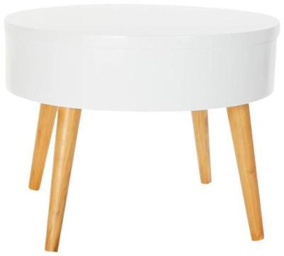 Scandi White Wooden Round Coffee Table