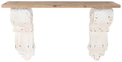 Product photograph of Parker White And Brown Wood Console Table from Choice Furniture Superstore