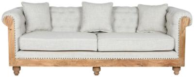 White Fabric Couch 3 Seater Sofa