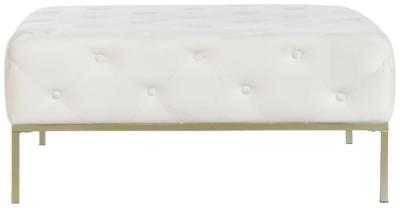 White And Golden Fabric Ottoman Bench