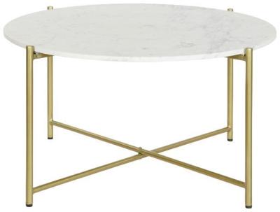 Glam White Marble Round Coffee Table